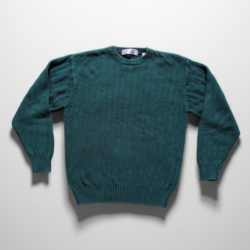 John Ashford Teal Green Crewneck Sweater